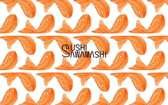 Sawamashi 寿司创建品牌和包装